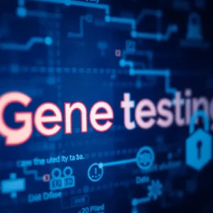 Abstract representation of data privacy concerns related to genetic testing.