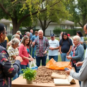 Residents of Altadena engaging in community rebuilding efforts after wildfires.