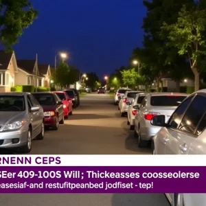 Neighborhood in Burbank with parked cars and security measures