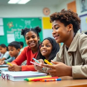 Students in a classroom benefiting from the CalKIDS program