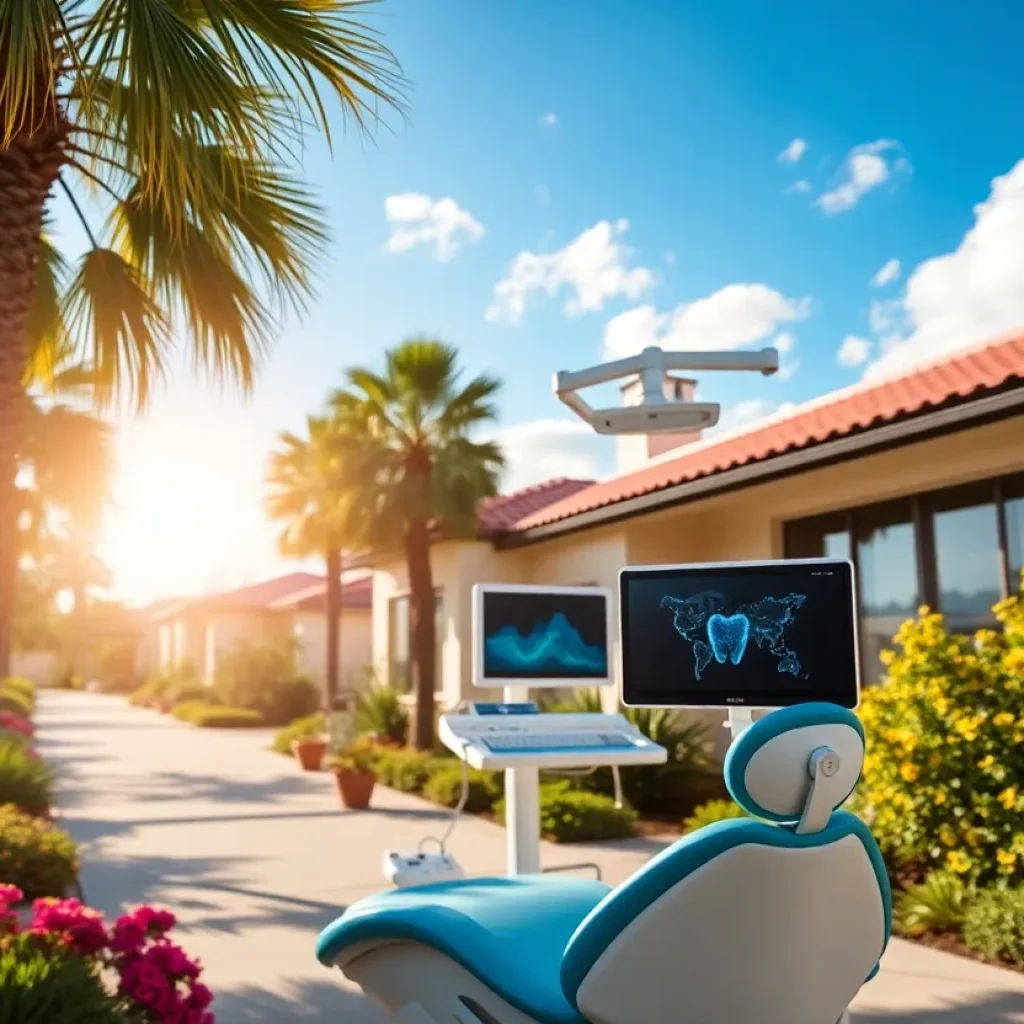 Laguna Hills with sunny weather and dental technology themes