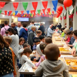 Community members enjoying the annual fish fry at St. Kilian's parish