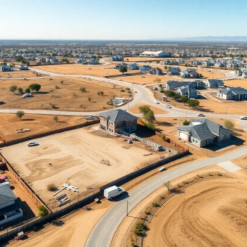 Construction sites of homes in Orange County showcasing the decline in home sales.