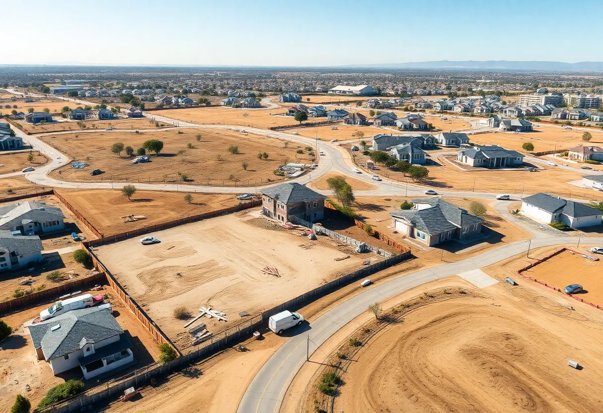 Construction sites of homes in Orange County showcasing the decline in home sales.