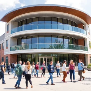 Exterior view of the new Gateway Building at Saddleback College