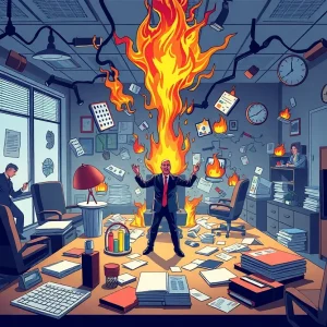 Illustration representing the chaos of an insurance scandal