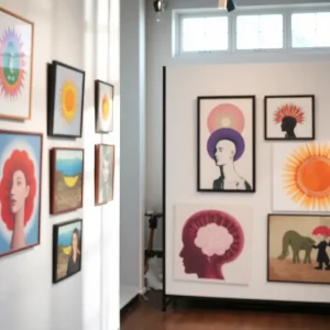 Artworks displayed at the Art of Well-being exhibit in Mission Viejo