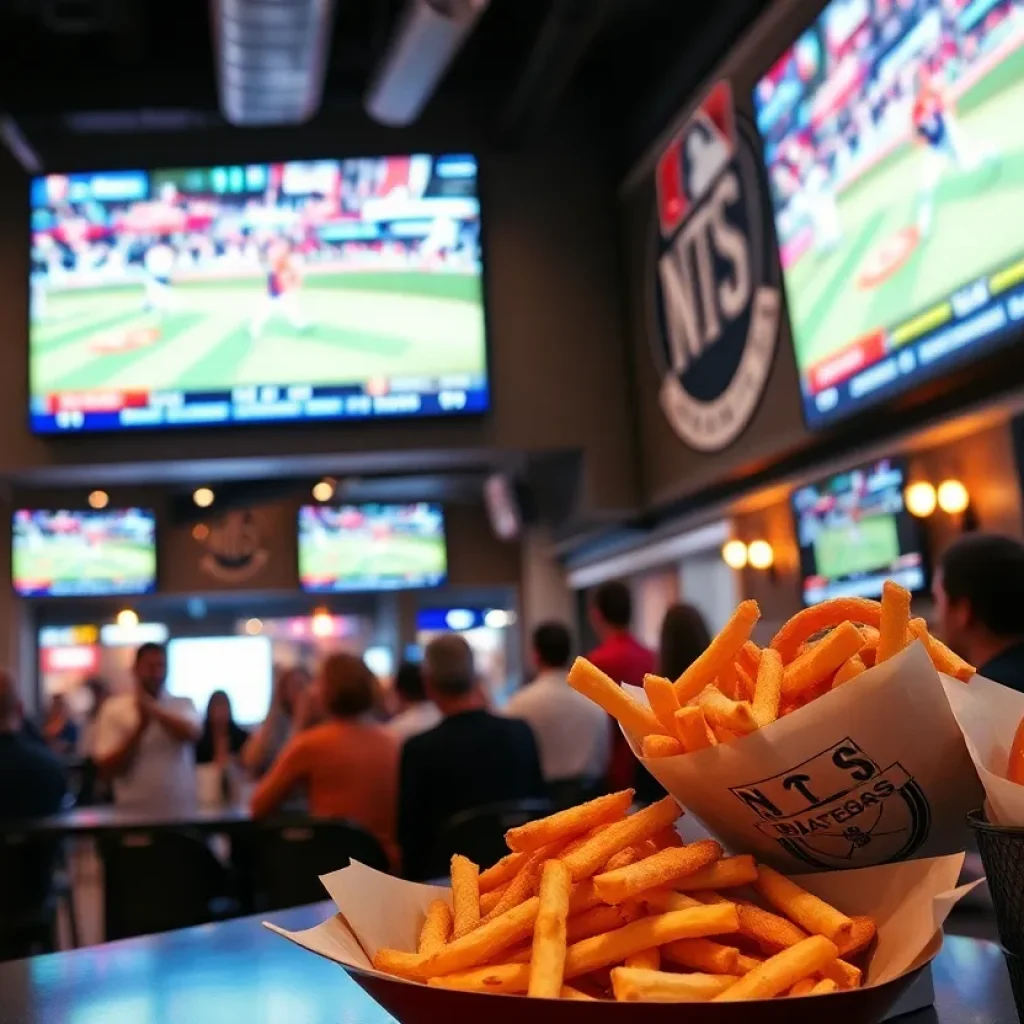 Fans enjoying baseball games at sports bars in Orange County.