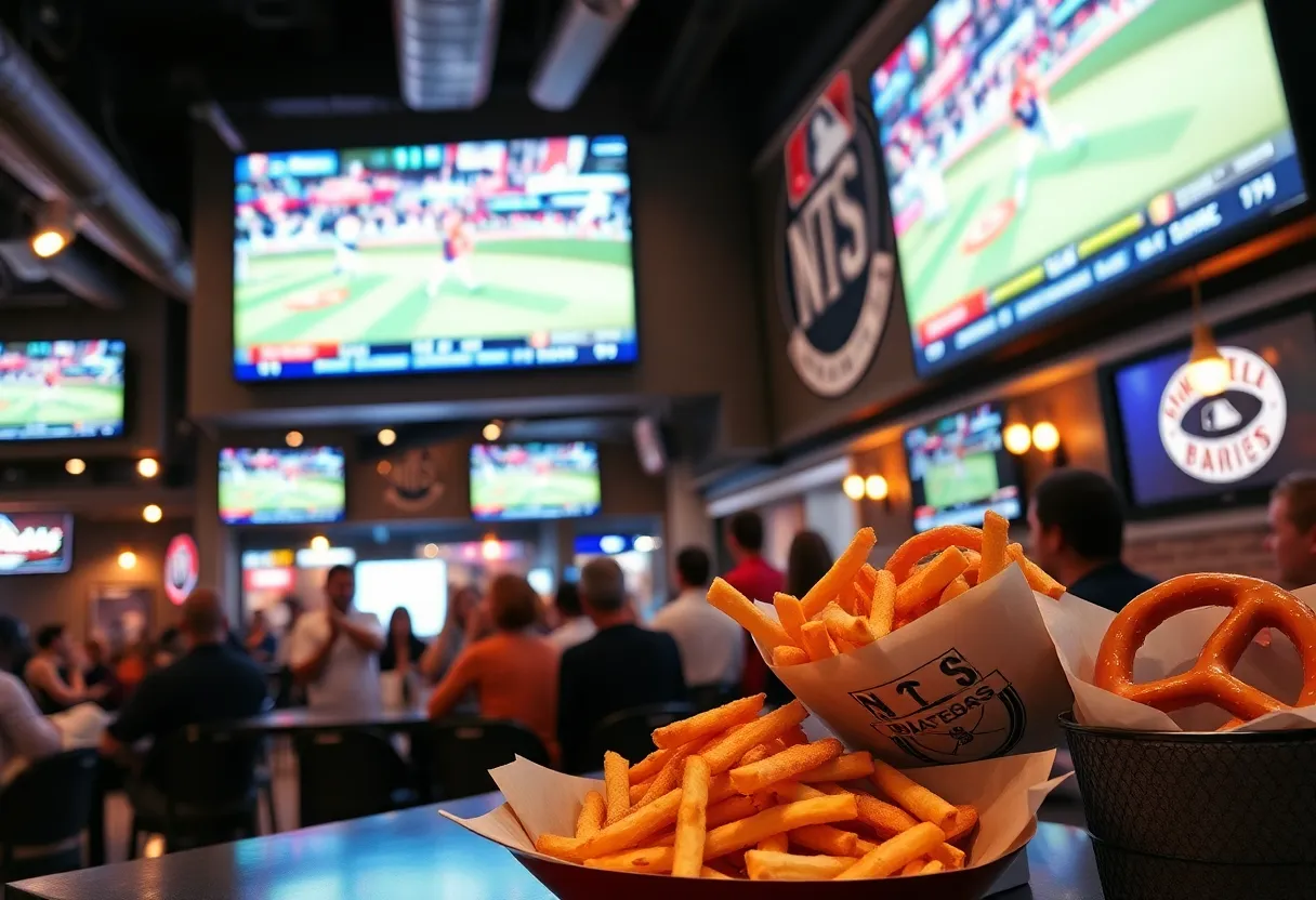 Fans enjoying baseball games at sports bars in Orange County.