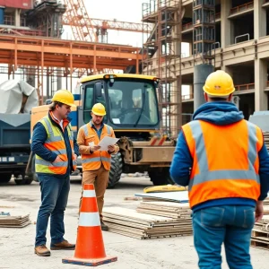 Construction team working on a project at Burns & McDonnell
