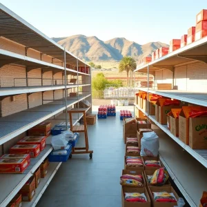 An empty food bank showing signs of mismanagement