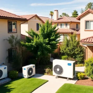 California homes featuring heat pumps for energy-efficient heating and cooling.