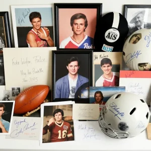 Collection of celebrity memorabilia with a focus on authenticity.