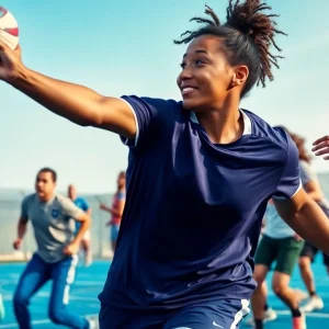 A diverse group of athletes participating in various sports activities that emphasize inclusivity and teamwork.