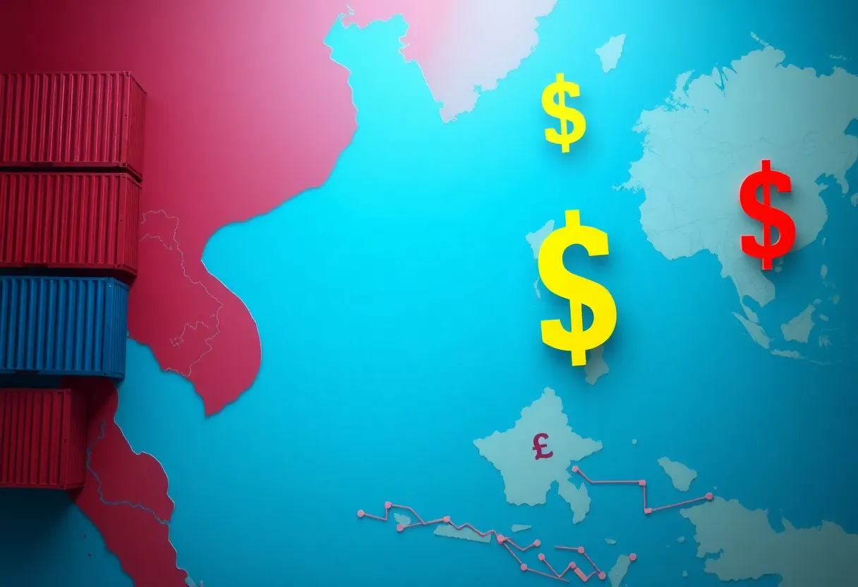 Conceptual image representing the impact of tariffs on Southeast Asian economies