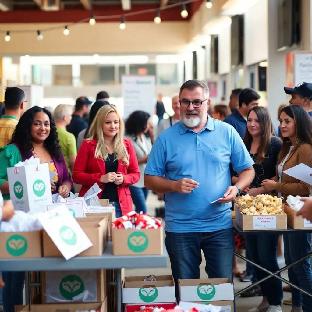 Community members participating in Goodwill donation drive in Orange County