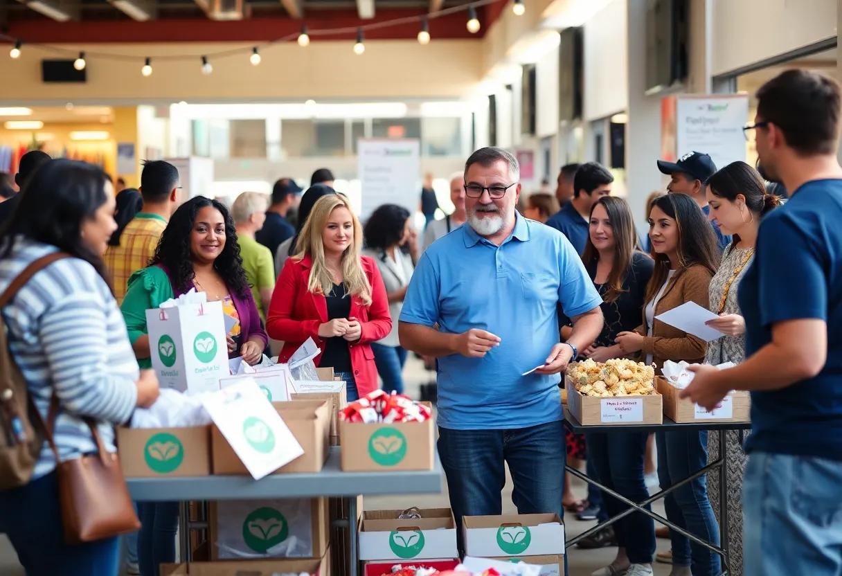 Community members participating in Goodwill donation drive in Orange County