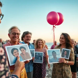 Community members celebrating life at a beach gathering