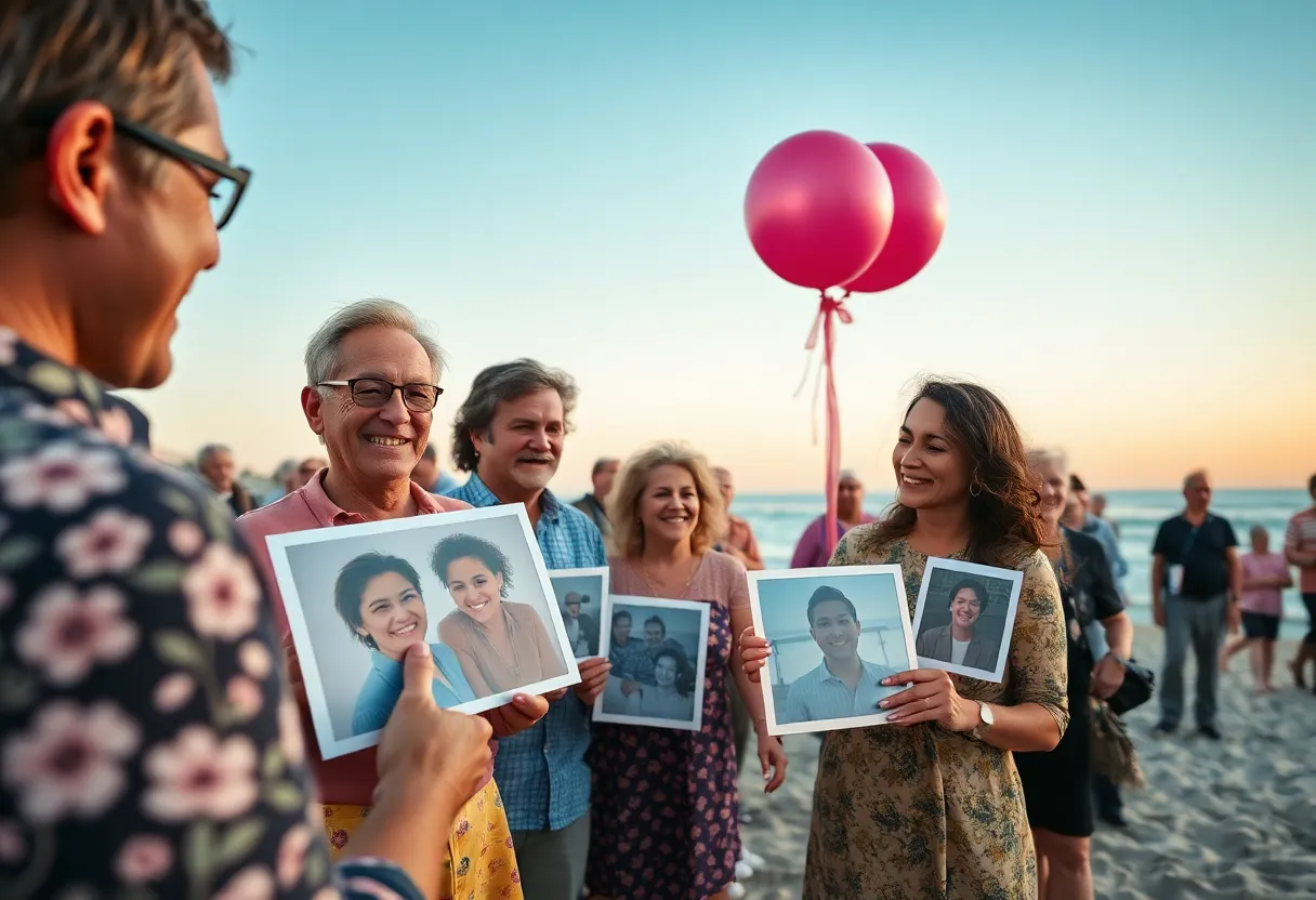 Community members celebrating life at a beach gathering
