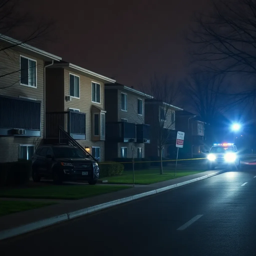 Police lights at an apartment complex in Mission Viejo