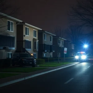 Police lights at an apartment complex in Mission Viejo