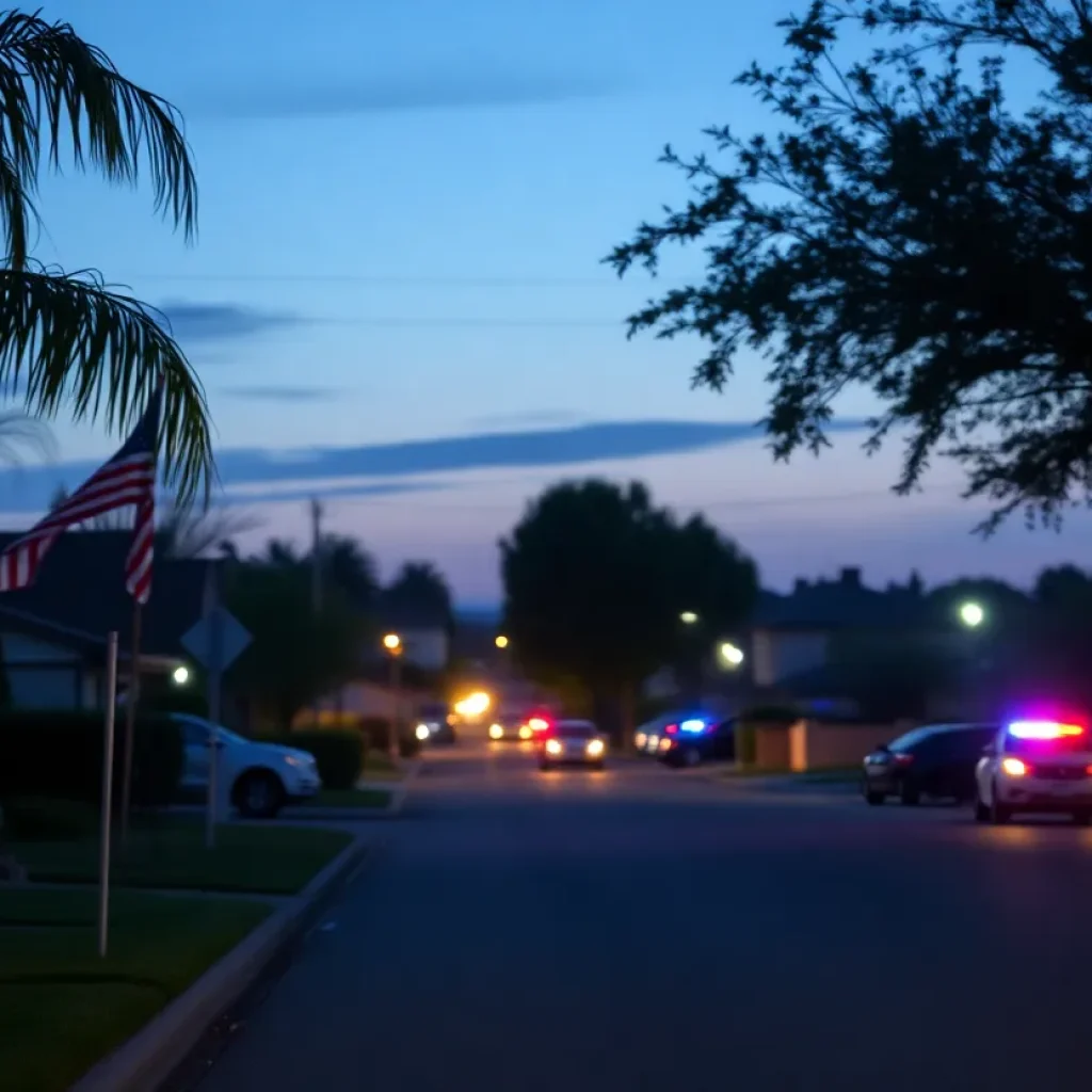 Suburban neighborhood in Mission Viejo during evening
