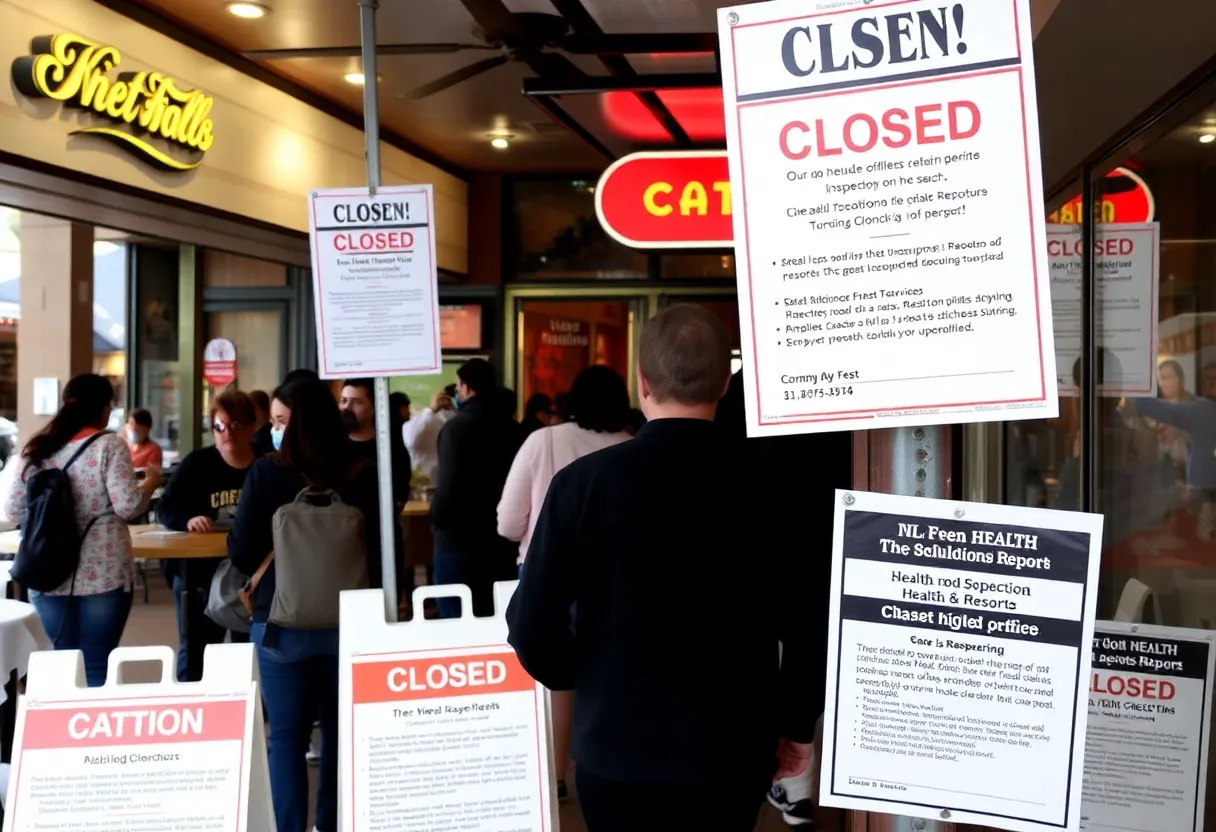 Closed sign on a restaurant in Orange County