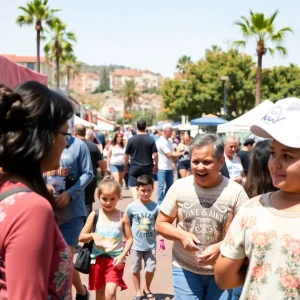 A lively community gathering showcasing various activities and events in Orange County.