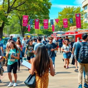 Students enjoying activities on Saddleback College campus