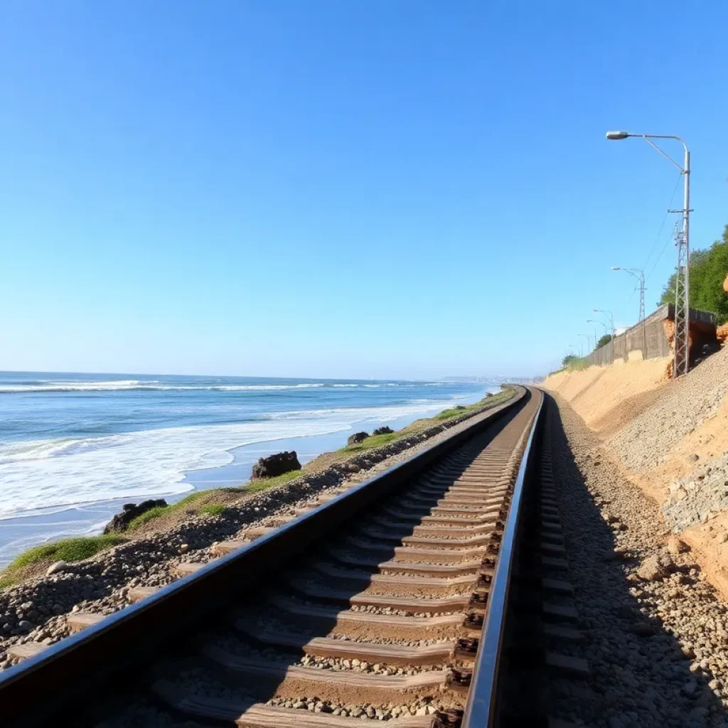 Erosion affecting rail tracks in San Clemente