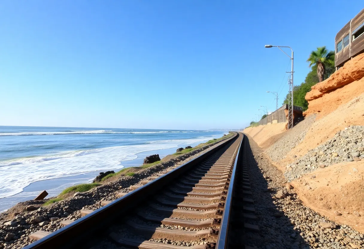 Erosion affecting rail tracks in San Clemente