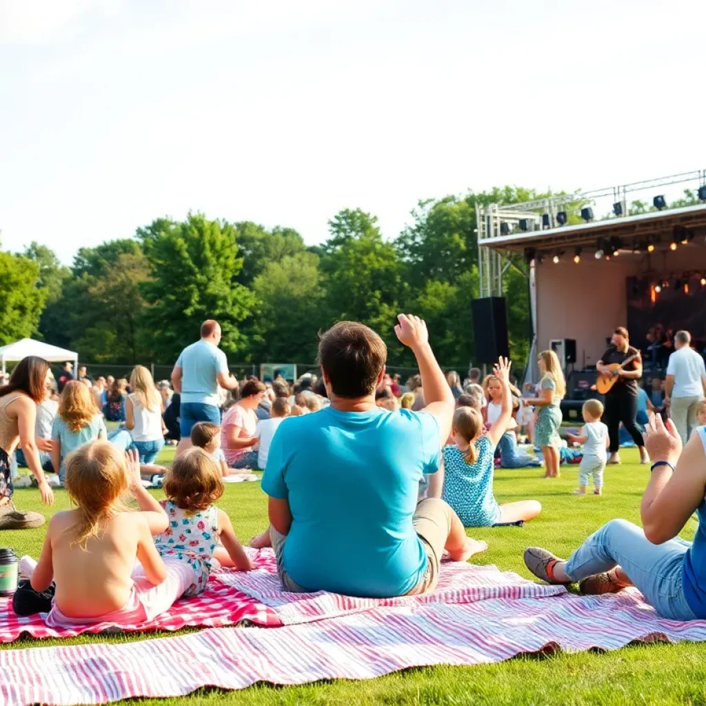Families enjoying the Summer Concert Series in Orange County