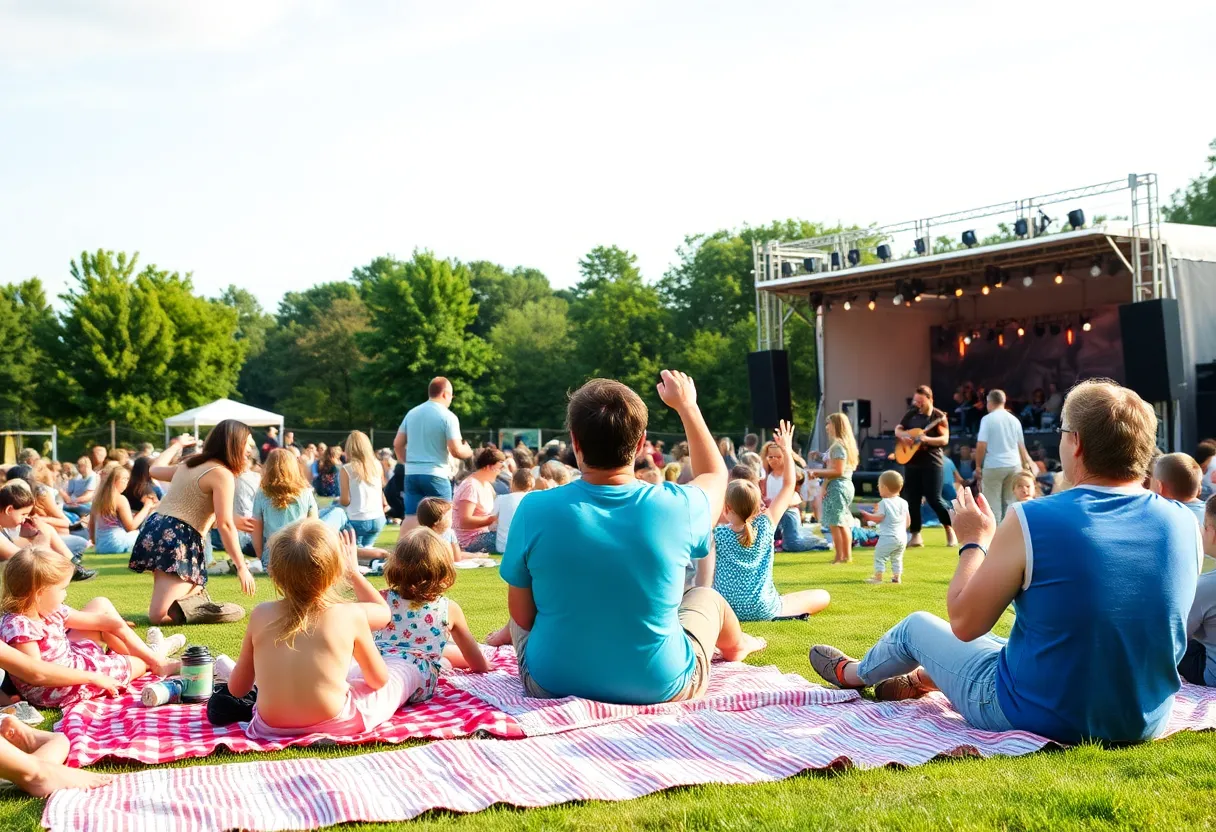 Families enjoying the Summer Concert Series in Orange County