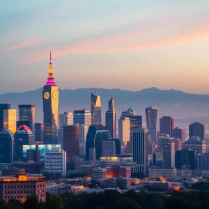 City skyline of California highlighting economic growth