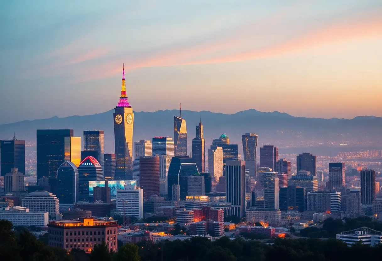 City skyline of California highlighting economic growth