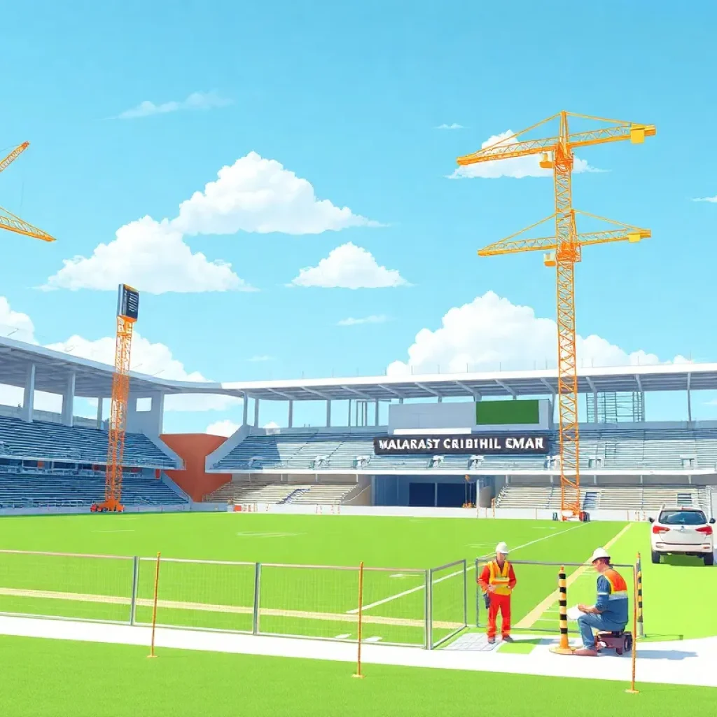 Construction site of Capistrano Valley High School's new stadium.