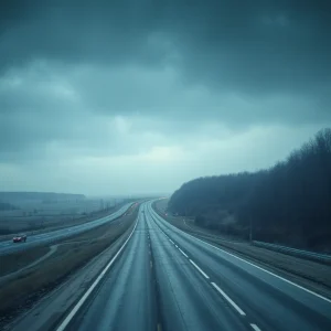 Somber interstate landscape representing cold cases