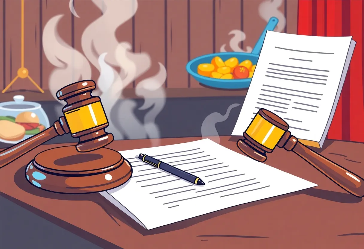 Courtroom setting representing the ruling on dietary acrylamide warnings