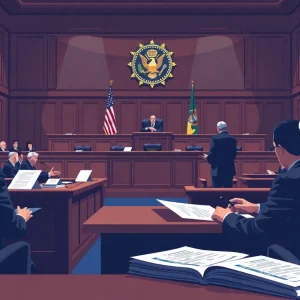 Courtroom discussion about federal layoffs