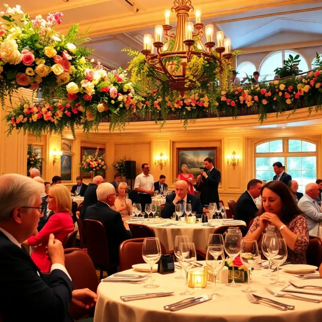 Guests enjoying a music education fundraiser at The Drake Restaurant