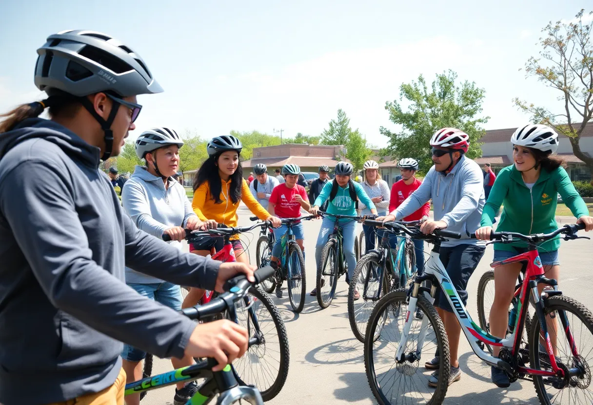 Participants learning about e-bike safety at Rancho Santa Margarita