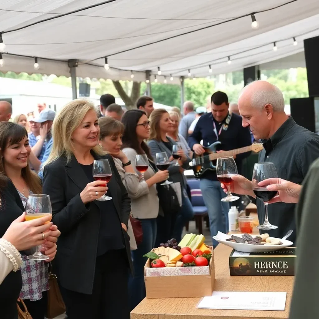 Community gathering at Grapes and Grains tasting event in Mission Viejo