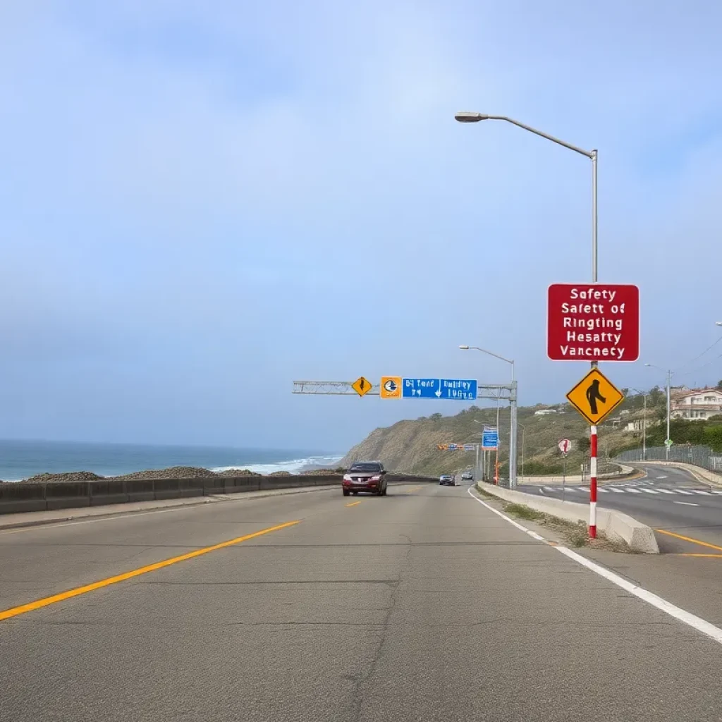 Coastal highway view in Laguna Beach, California
