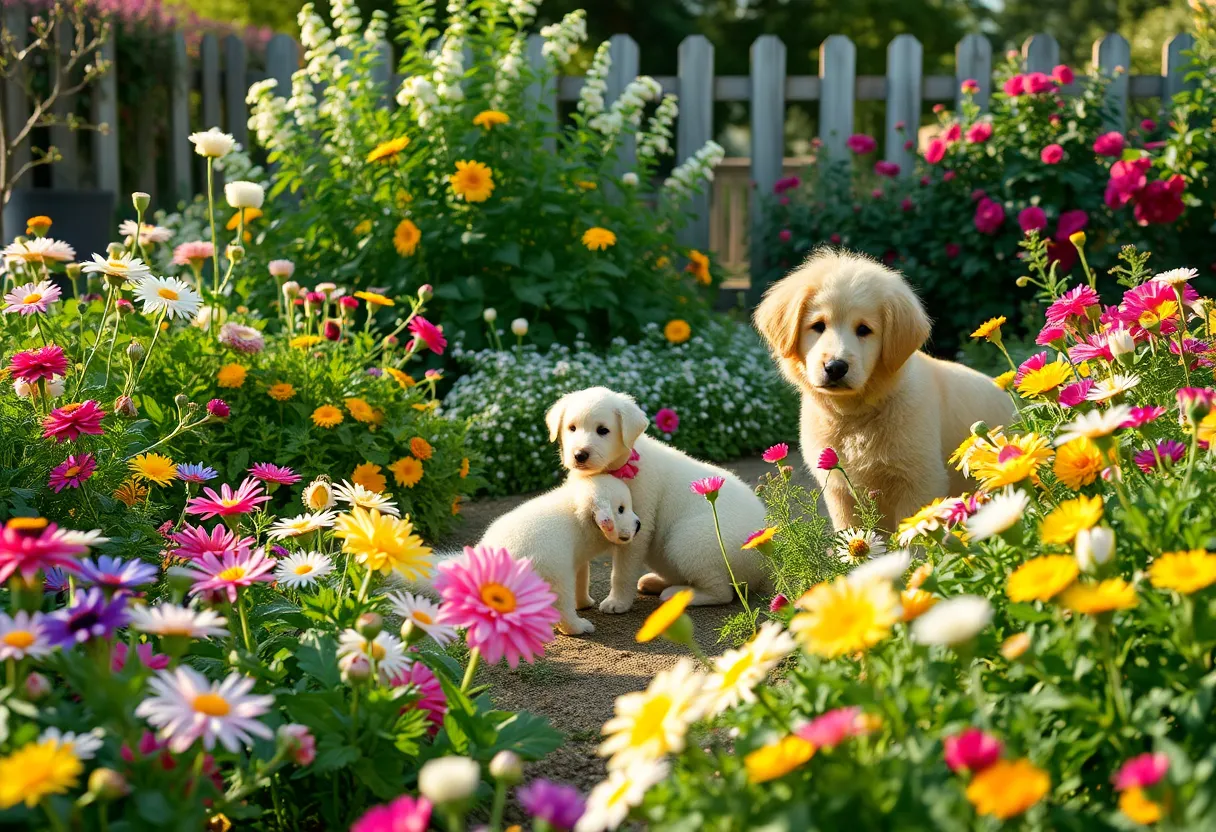 A peaceful garden representing kindness and love