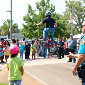 Families enjoying the bike safety event in Mission Viejo