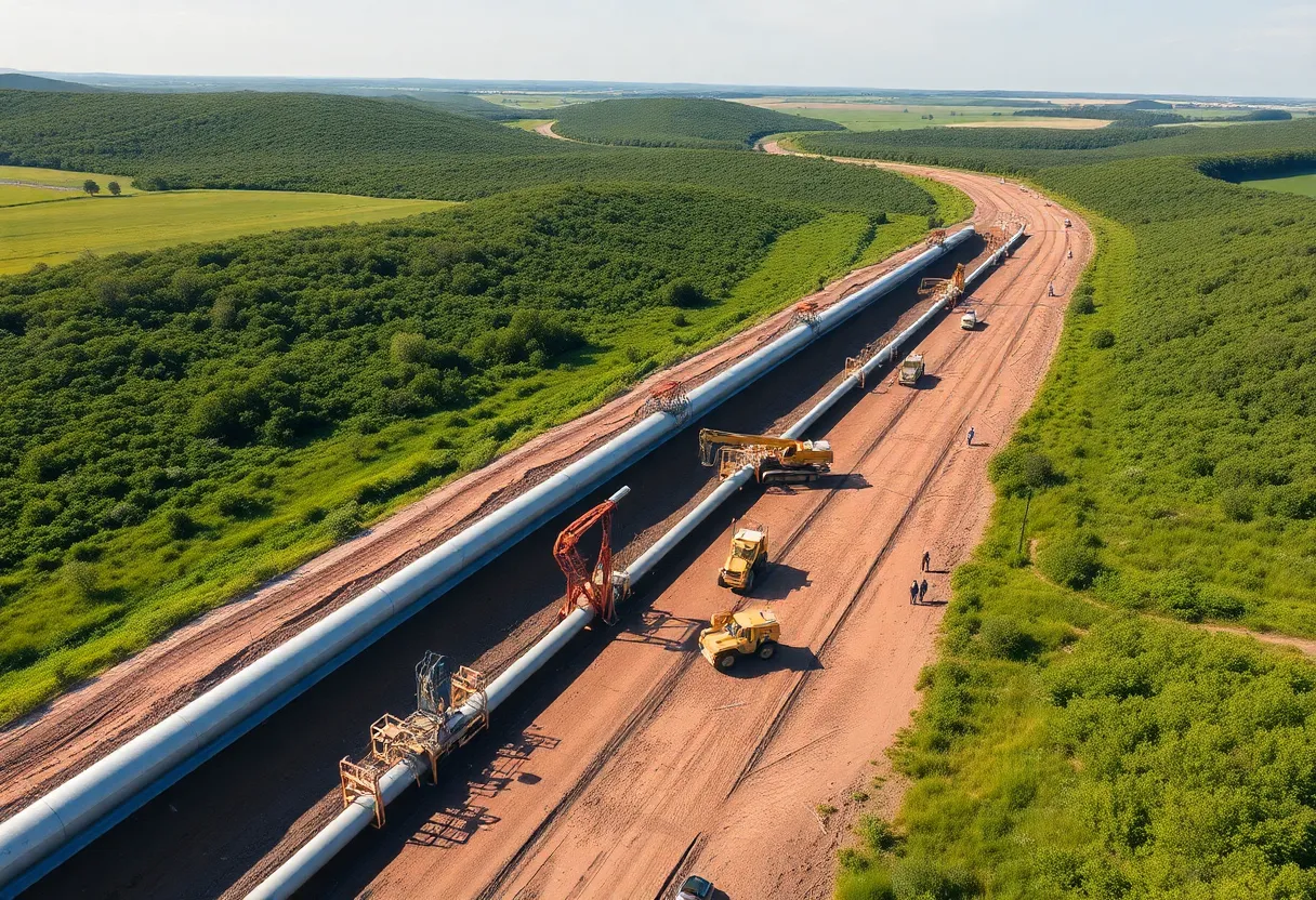 Construction site of a natural gas pipeline in New York