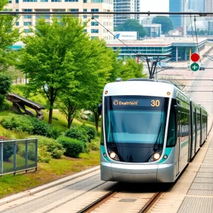 OC Streetcar in testing phase on tracks