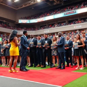 Athletes celebrating at the Orange County Sports Awards Gala