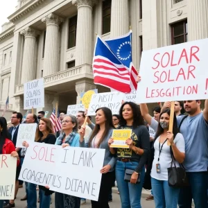 Group protesting against California solar bill AB 942