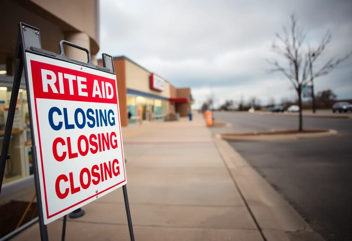 Sign indicating closure of a Rite Aid store